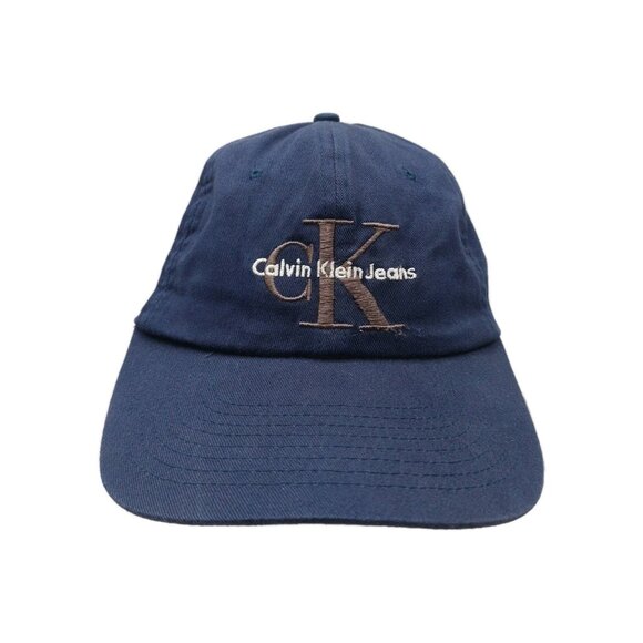 Calvin Klein CK Hat Navy Embroidered Snapback Vintage - Picture 1 of 8